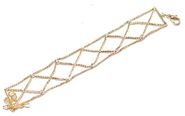 ΧΡΥΣΟ ΒΡΑΧΙΟΛΙ ΜΕ ΤΡΙΓΩΝΙΚΟ ΣΧΕΔΙΟ ΚΑΙ ΛΕΥΚΑ ΣΤΡΑΣ