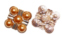 Τετράγωνα clip σκουλαρίκια με πέρλες