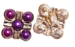 Τετράγωνα clip σκουλαρίκια με πέρλες