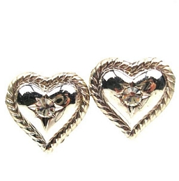 Small Heart clip earrings with strass