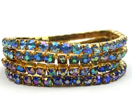 4 X TWO-SADED ELASTIC STRASS BRACELETS