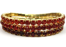 3 X THREE-SADED ELASTIC STRASS BRACELETS