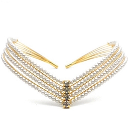 Pearl and strass elbow bracelet