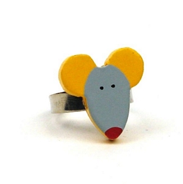 WOODEN MOUSE KID&apos;S RING