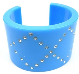 WIDE PLASTIC CUFF WITH STRASS RHOMBUS