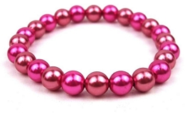 Ελαστικό βραχιόλι με φούξια πέρλες