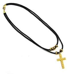 PEARL CROSS WITH DOUBLE STRAP