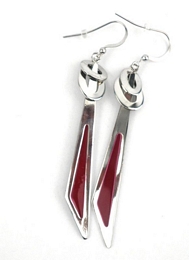 ENAMEL EARRINGS WITH HOOPS