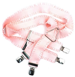 Plain colour suspenders with frills