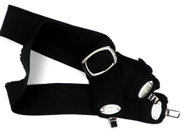 Black picnic suspenders with frills