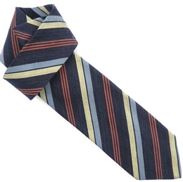 Ριγέ Ιταλική γραβάτα από μετάξι και λινό