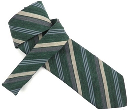Ριγέ Ιταλική γραβάτα από μετάξι και λινό