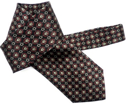 Red circle Italian silk tie