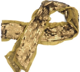 Matte gold sequin scarf - belt