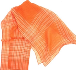 Orange Italian scarf with white checkered print