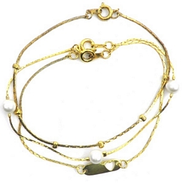 3 Χ χρυσά βραχιόλια με πέρλες