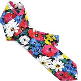 Multicoloured floral synthetic tie