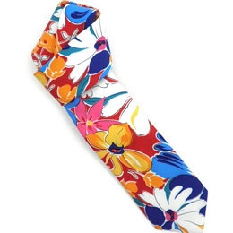 Πολύχρωμη συνθετική Ιταλική γραβάτα με λουλούδια