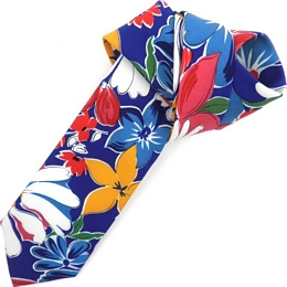 Πολύχρωμη συνθετική Ιταλική γραβάτα με λουλούδια