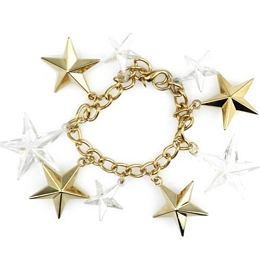 Gold chain bracelet with stars