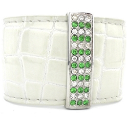 Cream croco cuff with strass