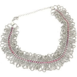 Short strass necklace fancy curls