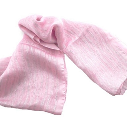 Pink Italian scarf with silver lurex stripes