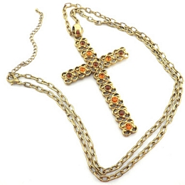 Large cross with  two-saded strass