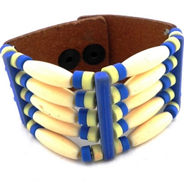 Rust five-row leather cuff