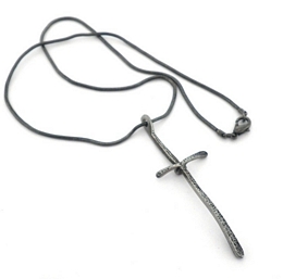 Antique silver hammered cross