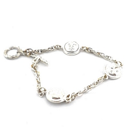 Silver chain bracelet with charms