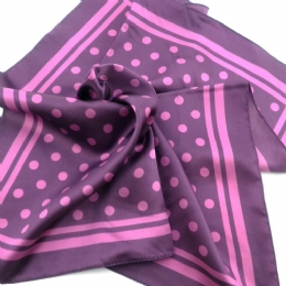 Polka dot Italian small square scarf with boarders