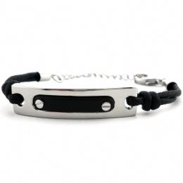 Βραχιόλι με κορδόνι και διπλές βίδες