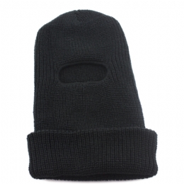 Μονόχρωμη πλεκτή κουκούλα - balaclava