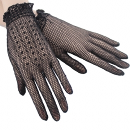 Black French net gloves
