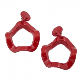 Wavy hoop clip earrings