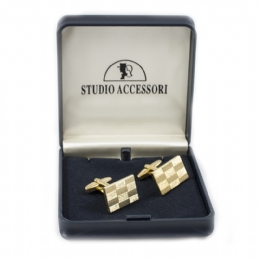 Χρυσά καρό μανικετόκουμπα 