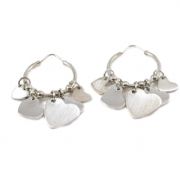 Σκουλαρίκια κρικάκια με κρεμαστές καρδούλες