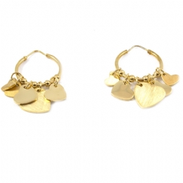 Σκουλαρίκια κρικάκια με κρεμαστές καρδούλες