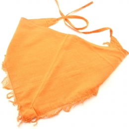 Πορτοκαλί βαμβακερή τρίγωνη μπαντάνα με κρόσια