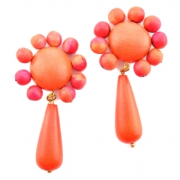 Ξύλινα clip σκουλαρίκια rainbow