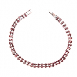 Δίσειρο βραχιόλι με κόκκινα στρας