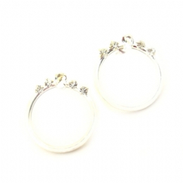 Simple strass hoop earrings