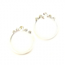 Απλοί κρίκοι σκουλαρίκια με στρας