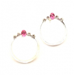 Απλοί κρίκοι σκουλαρίκια με στρας