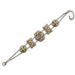 Retro βραχιόλι με λεπτές αλυσίδες και στρας