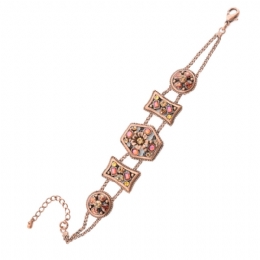 Retro βραχιόλι με λεπτές αλυσίδες και στρας