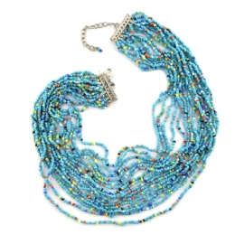 Πολύχρωμο κολιέ με πολύσειρες χάντρες