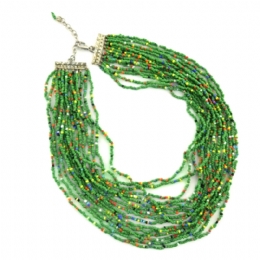 Πολύχρωμο κολιέ με πολύσειρες χάντρες