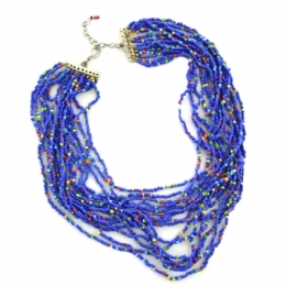 Πολύχρωμο κολιέ με πολύσειρες χάντρες